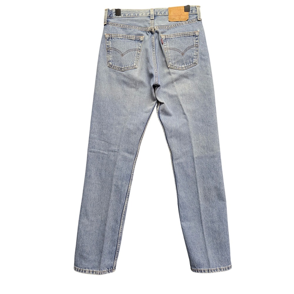 Levis 501 Vintage Straight Leg Jeans High Rise Light Wash 30x32 Blue Button Fly